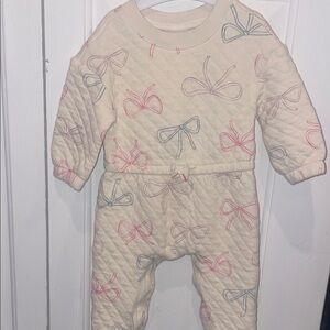 Carter's Cream Bodysuit with Pink and Blue Bows